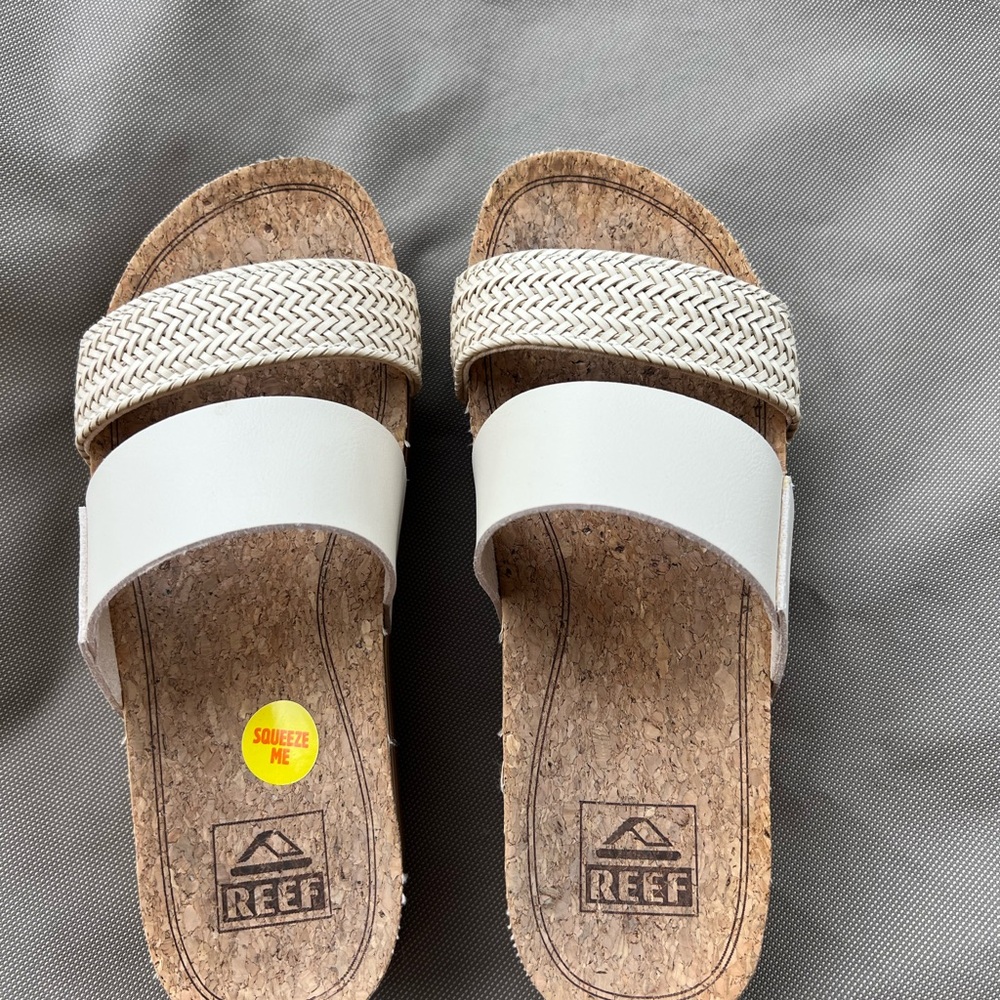 Reef Cork Sandals with Cream and Tan Straps